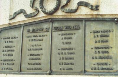 Captain John Tressilian TOLL's name remembered on the Adelaide Boer War Memorial