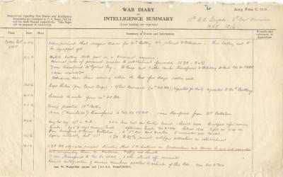 15th Field Artillery Brigade War Diary, 18 May 1916