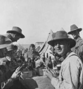 Christmas Dinner 1914 of the 7th Battalion Machine Gun Section at Mena Camp