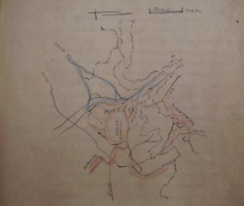Trench Map of Hill 60 drawn by Colonel JM Antill, August 1915