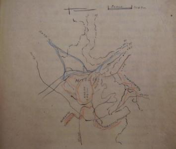 Trench Map of Hill 60 drawn by Colonel JM Antill, August 1915 s