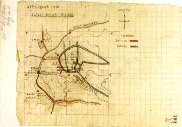 Map of Hill 60 from the War Diary of the 29th Infantry Brigade, 10th (Irish) Division