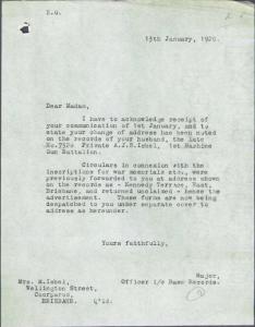 Army letter of 13 January 1920