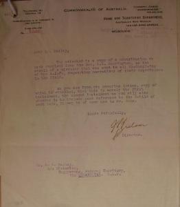 Letter from Treloar to Bazley re: Merrington, 7 March 1922