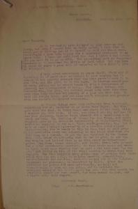 Letter from Merrington to Treloar, Re History, 10 February 1922