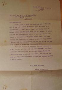 Chauvel's letter to Merrington, 6 November 1915.