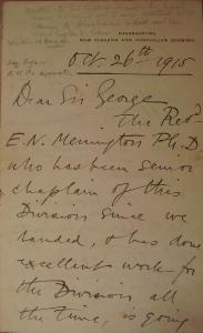 General Godley's letter to Sir George Reid, 26 October 1915, p. 1