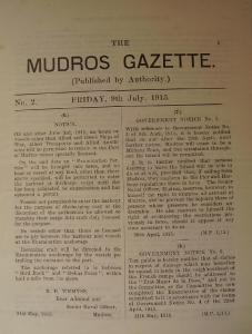 Mudros Gazette, 9 July 1915, p01