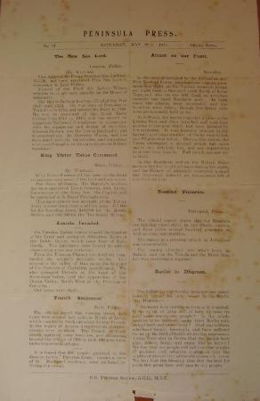 Peninsula Press, 29 May 1915