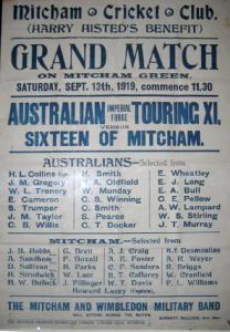 The last game of the AIF Cricket XI in England, 13 September 1919.