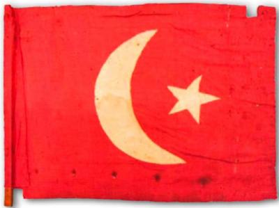 The Turkish Flag flown from the ice-cream cart